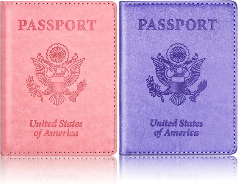 Eoehro Passport Holder for Travel Essentials-2Pack, Passport Wallet Cover Case for Travel Must Haves Accessories,Passport Book Holders for Women and Men - Image 1